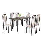 Conjunto Sala De Jantar Com 6 Cadeiras Lara Bege / Prata