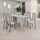 Conjunto Sala De Jantar Com 6 Cadeiras Lara Bege / Prata