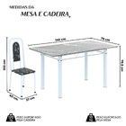 Conjunto Sala De Jantar Com 6 Cadeiras Lara Preto / Branco