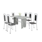 Conjunto Sala De Jantar Com 6 Cadeiras Lara Preto / Branco