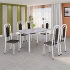 Conjunto Sala De Jantar Com 6 Cadeiras Lara Preto / Branco