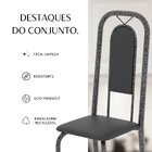 Conjunto Sala De Jantar Com 6 Cadeiras Lara Preto / Prata
