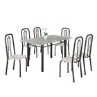 Conjunto Sala De Jantar Com 6 Cadeiras Lívia Arabesco / Preto