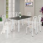 Conjunto Sala De Jantar Com 6 Cadeiras Lívia Bege / Branco