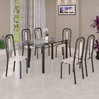 Conjunto Sala De Jantar Com 6 Cadeiras Lívia Bege / Preto