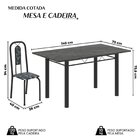 Conjunto Sala De Jantar Com 6 Cadeiras Lívia Floral Preto / P