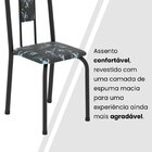 Conjunto Sala De Jantar Com 6 Cadeiras Lívia Floral Preto / P
