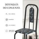Conjunto Sala De Jantar Com 6 Cadeiras Lívia Floral Preto / P