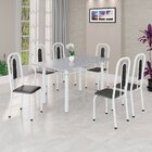 Conjunto Sala De Jantar Com 6 Cadeiras Lívia Preto / Branco