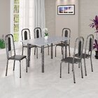 Conjunto Sala De Jantar Com 6 Cadeiras Lívia Preto / Prata