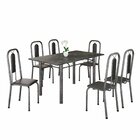 Conjunto Sala De Jantar Com 6 Cadeiras Lívia Preto/prata