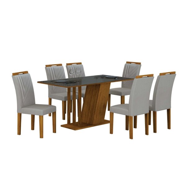 Conjunto Sala De Jantar Com 6 Cadeiras Miami Yescasa Freijó/c