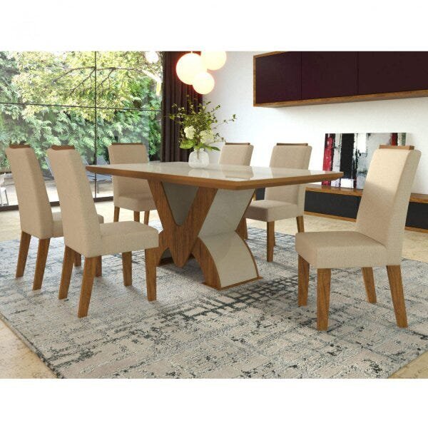 Conjunto Sala De Jantar Com 6 Cadeiras Talin Espresso Móveis