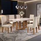 Conjunto Sala De Jantar Com Cadeiras Vênus Billion  Mel/bege/