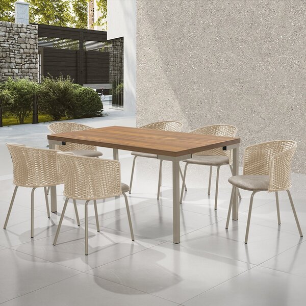 Conjunto Sala De Jantar Com Mesa Com 6 Cadeiras Santiago Cham