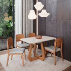 Conjunto Sala De Jantar Com Mesa De Vidro Bromélia 1,30m E 4