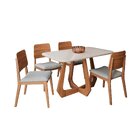 Conjunto Sala De Jantar Com Mesa De Vidro Bromélia 1,30m E 4