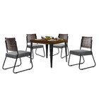 Conjunto Sala De Jantar Com Mesa E 04 Cadeiras Espanha Linho