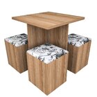 Conjunto Sala De Jantar Com Mesa E 4 Banquetas Appunto Castan