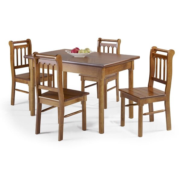 Conjunto Sala De Jantar Com Mesa E 4 Cadeiras Em Madeira Maci