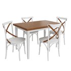 Conjunto Sala De Jantar Com Mesa E 4 Cadeiras X Em Madeira Ma