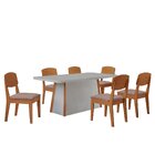 Conjunto Sala De Jantar Com Mesa E 6 Cadeiras Merlim-cleo Cap