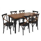 Conjunto Sala De Jantar Com Mesa E 6 Cadeiras X Em Madeira Ma