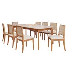 Conjunto Sala De Jantar Com Mesa Ficus 210 Com Vidro E 8 Cade