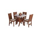 Conjunto Sala De Jantar Com Mesa Redonda Ayla 4 Cadeiras Elan