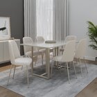 Conjunto Sala De Jantar Com Mesa Tampo De Vidro 6 Cadeiras Ar