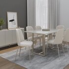 Conjunto Sala De Jantar Com Mesa Tampo De Vidro 6 Cadeiras Ar