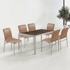 Conjunto Sala De Jantar Com Tampo De Vidro 6 Cadeiras Premium