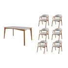 Conjunto Sala De Jantar Com Tampo De Vidro Monalisa 6 Cadeira