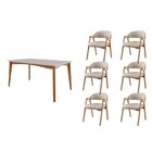 Conjunto Sala De Jantar Com Tampo De Vidro Monalisa 6 Cadeira