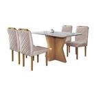 Conjunto Sala De Jantar Cristal Mesa E 4 Cadeiras Móveis Mix