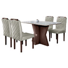 Conjunto Sala De Jantar Cristal Mesa E 4 Cadeiras Móveis Mix