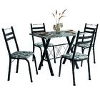Conjunto Sala De Jantar Deise Com 4 Cadeiras 1,20m Granito Pr