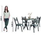 Conjunto Sala De Jantar Deise Com 4 Cadeiras 1,20m Granito Pr