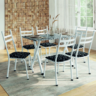 Conjunto Sala De Jantar Deise Com 6 Cadeiras 1,40m Granito Br