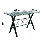 Conjunto Sala De Jantar Deise Com 6 Cadeiras 1,40m Granito Pr