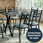 Conjunto Sala De Jantar Deise Com 6 Cadeiras 1,40m Granito Pr