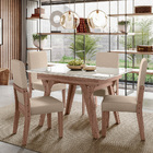 Conjunto Sala De Jantar Dubai 1,10 Com 4 Cadeiras Amêndoa 74b