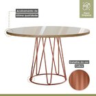 Conjunto Sala De Jantar Dubai Mesa 110cm Mdf Vidro Off White