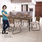 Conjunto Sala De Jantar Espanha Com 6 Cadeiras Em Aço Tampo M