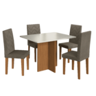 Conjunto Sala de Jantar Fidelitá Itália 110cm Com 4 Cadeiras