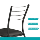 Conjunto Sala De Jantar Fortaleza Preto Mesa E 4 Cadeiras Car