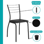 Conjunto Sala De Jantar Fortaleza Preto Mesa E 4 Cadeiras Car