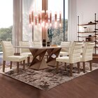 Conjunto Sala De Jantar Genova Tampo Vidro/mdf Com 6 Cadeiras