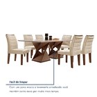 Conjunto Sala De Jantar Genova Tampo Vidro/mdf Com 6 Cadeiras