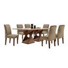 Conjunto Sala De Jantar Genova Tampo Vidro/mdf Com 6 Cadeiras